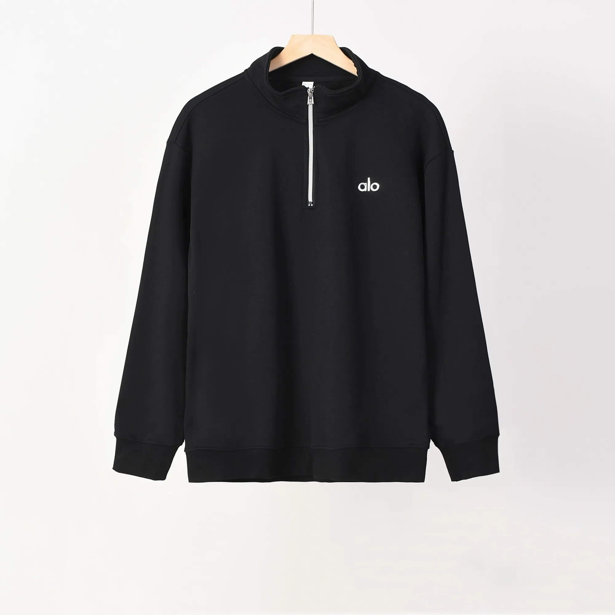 P210 606#alo half-pull stand-up collar sweatshirt Color: Black Gray Royal Blue Size: M-XXL Fabric: 350g cotton terry